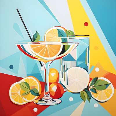 Poster di limoni, cocktail con limoni, menta 4 da Kurt Heppke