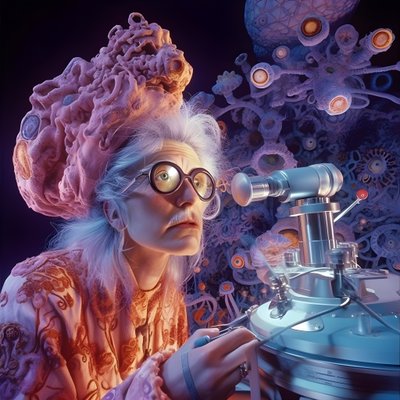 Immagine al microscopio elettronico a super risoluzione di donna nello stile artistico di David LaChapelle 2 da Kurt Heppke