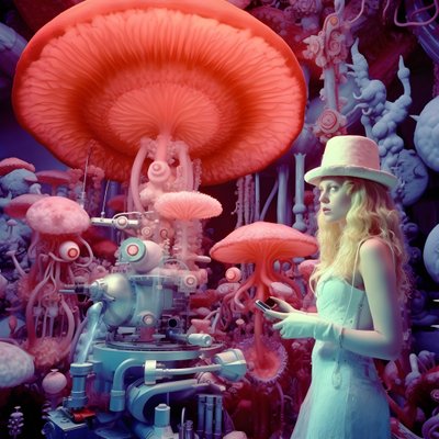 Immagine al microscopio elettronico a super risoluzione di donna nello stile artistico di David LaChapelle 4 da Kurt Heppke
