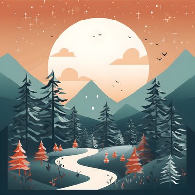 Cartolina di Natale in stile anni 