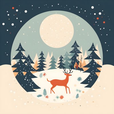 Cartolina di Natale in stile anni 