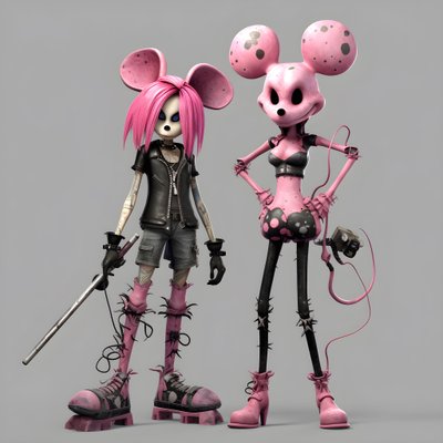 Incubo prima di Natale punk rosa Minnie e Topolino 3 da Kurt Heppke