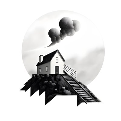 illustrazione di una casa con pannelli solari, con una grande freccia dietro che punta a destra e verso l