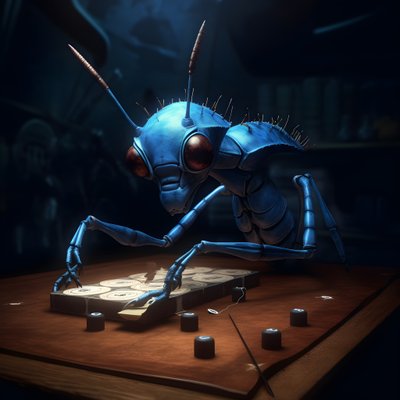 Formica antropomorfa con sopracciglia e occhi blu 2 da Kurt Heppke