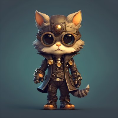 Gatto antropomorfo carino 2 da Kurt Heppke