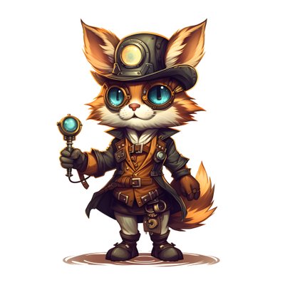 Gatto antropomorfo carino 4 da Kurt Heppke