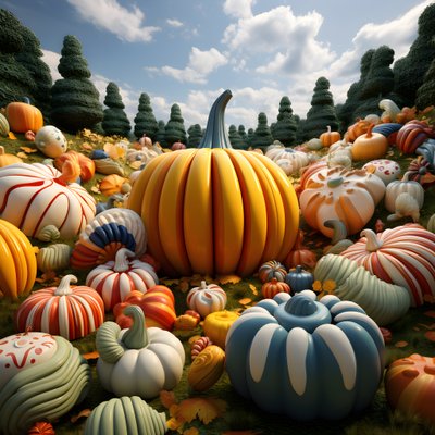Zucca colorata in 3D da Kurt Heppke