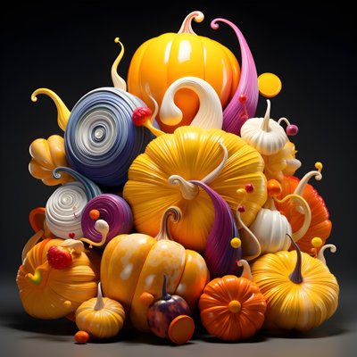 Zucca colorata in 3D da Kurt Heppke
