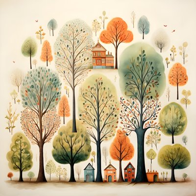 Illustrazione per bambini alberi 2 da Kurt Heppke