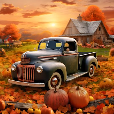Un vecchio pickup in una serata autunnale al tramonto 2 da Kurt Heppke