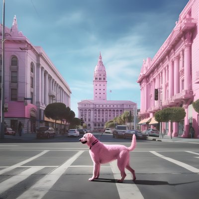 Un cane rosa nel mezzo della città di San Francisco 3 da Kurt Heppke