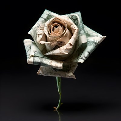una rosa di banconote da 100 dollari elettriche 1 da Kurt Heppke
