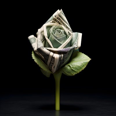 una rosa di banconote da 100 dollari elettriche 4 da Kurt Heppke