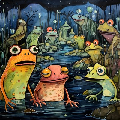 Pittura ad acquerello e inchiostro di rane a tutta pagina 1 da Kurt Heppke