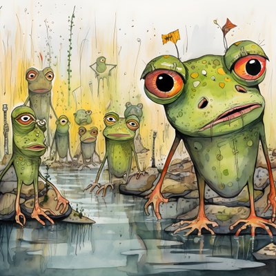 Pittura ad acquerello e inchiostro di rane a tutta pagina 3 da Kurt Heppke