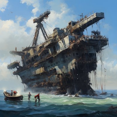 Grande relitto sollevato da una gru dal mare 4 da Kurt Heppke