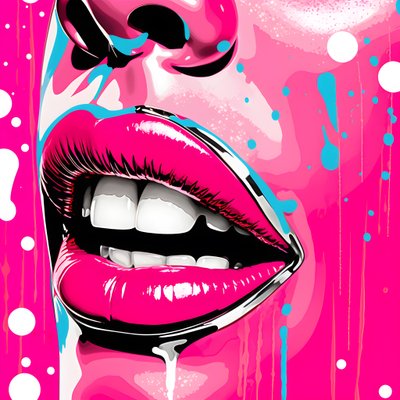labbra rosa acceso 3 da Kurt Heppke