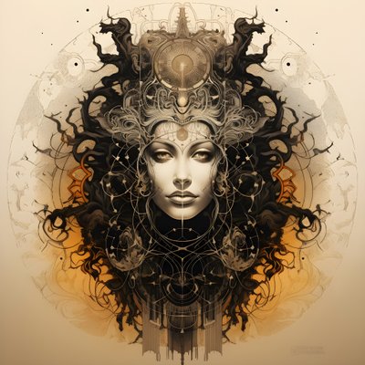 Leonardo da Vinci concetto schizzo album artwork radice di un albero che cresce dalla terra e si estende come Jack e il fagiolo magico nel cielo 3 da Kurt Heppke