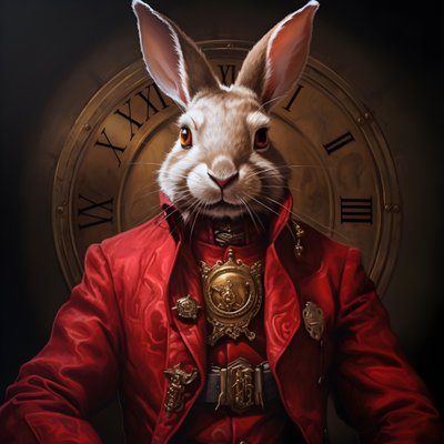Coniglio androide maschile antropomorfo cyberpunk con cappotto rosso 3 da Kurt Heppke