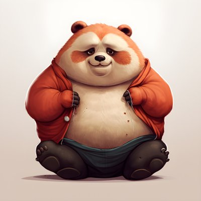 panda rosso bambino umano obeso 2 da Kurt Heppke