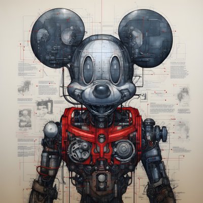 disegni tecnici di Cyberpunk Mickey Mouse 1 da Kurt Heppke