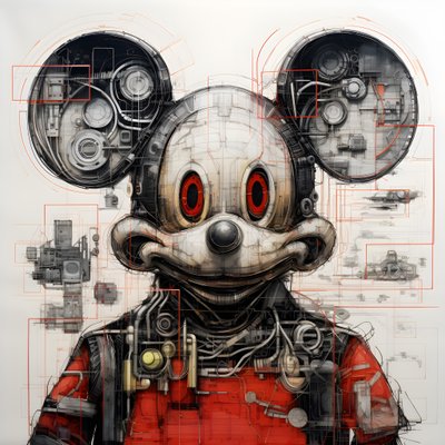 disegni tecnici di Cyberpunk Mickey Mouse 4 da Kurt Heppke