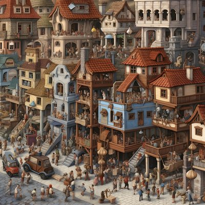Città con molte persone realistica 2 da Kurt Heppke