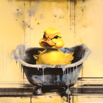 Manifesto pubblicitario di una papera di gomma trendy - the yellow 1 da Kurt Heppke