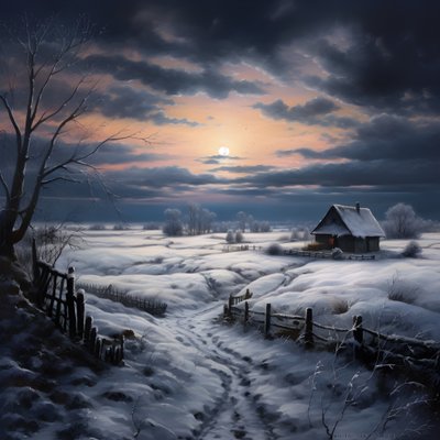 Paesaggio innevato. Una fattoria mediale 1 da Kurt Heppke
