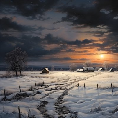 Paesaggio innevato. Una fattoria mediale 2 da Kurt Heppke
