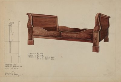 Letto a slitta da Kurt Melzer