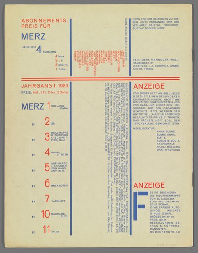 8 Merz 9 da Kurt Schwitters