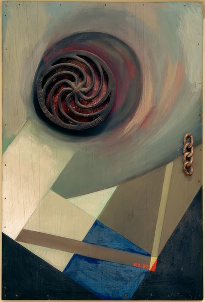 Merzbild con catena da Kurt Schwitters
