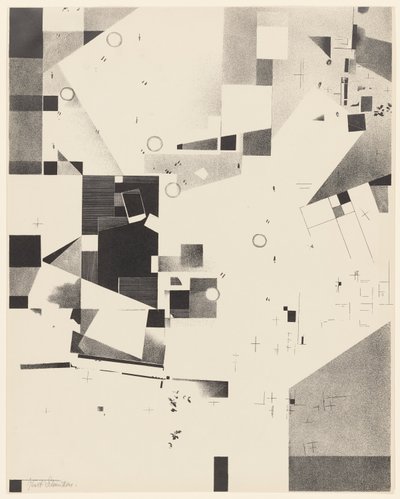 Senza titolo, n. 1 di 6 dal portfolio Merz 3. Kurt Schwitters 6 Lithos. Merz Mappe. Erste Mappe des Merzverlages da Kurt Schwitters