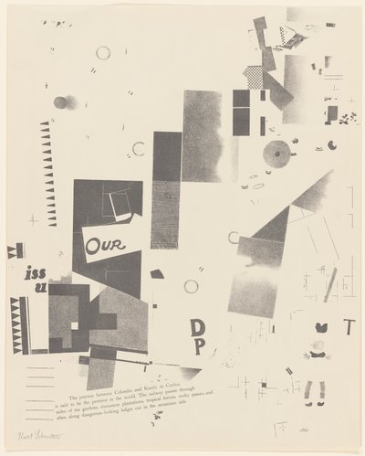 Senza titolo, n. 6 di 6 dal portfolio Merz 3. Kurt Schwitters 6 Lithos. Merz Mappe. Primo Portfolio del Merz Publisher da Kurt Schwitters