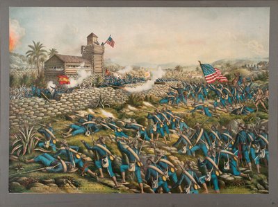 Carica della 24ª e 25ª Fanteria Colorata e Salvataggio dei Rough Riders a San Juan Hill, 2 luglio 1898 da Kurz and Allison