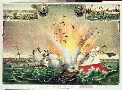 Distruzione della corazzata americana Maine nel porto dell