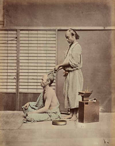 Acconciatura in stile giapponese da Kusakabe Kimbei