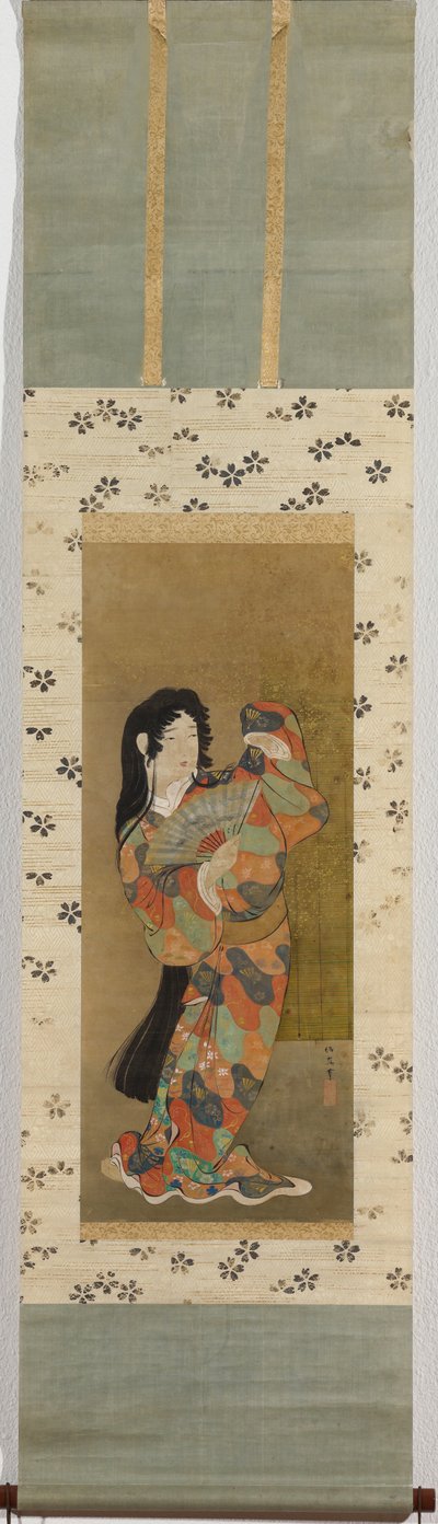 Giovane ballerina con ventaglio da Kuwagata Keisai