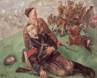 Morte di un Commissario del Popolo, 1927 da Kuzma Sergeevich Petrov Vodkin