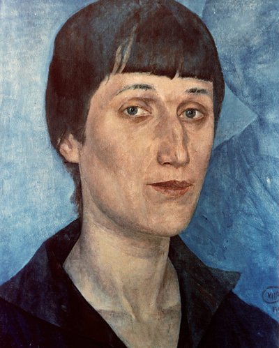 Ritratto di Anna Achmatova, poetessa russa da Kuzma Sergeevich Petrov Vodkin