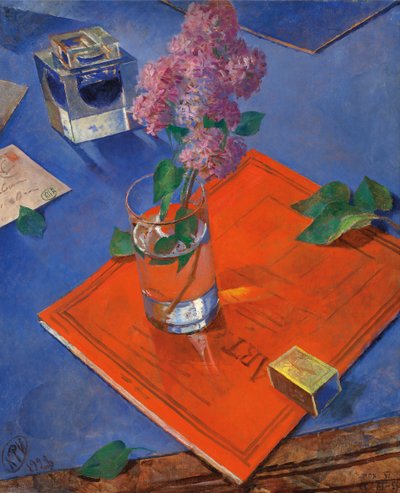 Natura morta con lillà, 1928 da Kuzma Sergeevich Petrov Vodkin