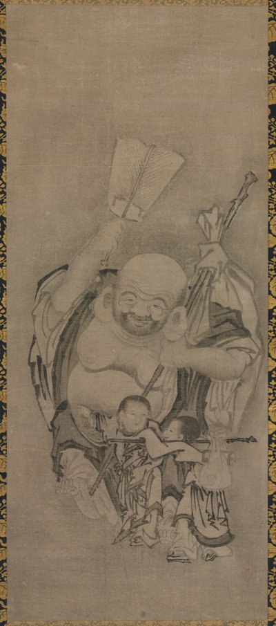 Hotei con Immortali Taoisti: Hotei, c. 1575-1600 da Kyūseki Tomonobu