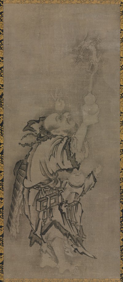 Hotei con immortali taoisti: Immortale con zucca e drago, c. 1575-1600 da Kyūseki Tomonobu