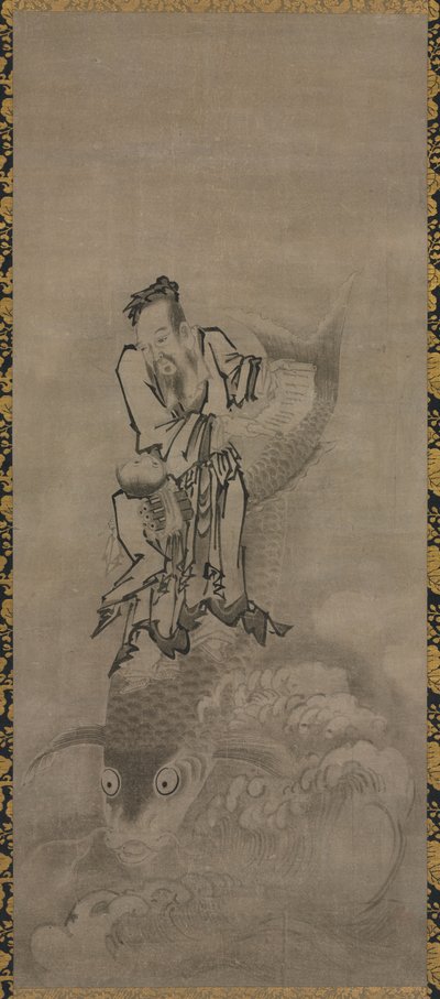 Hotei con immortali taoisti da Kyūseki Tomonobu
