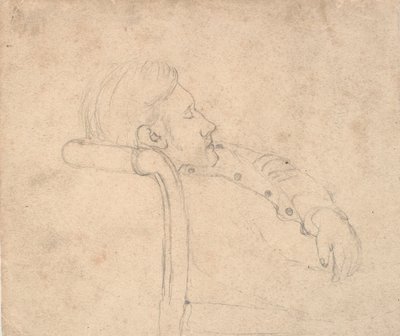 Uomo addormentato su un divano. Mezza figura da Laurits Andersen Ring