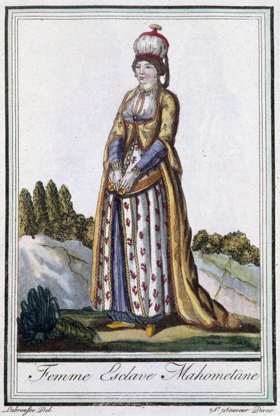 Donna schiava musulmana - in "Encyclopédie des voyages" di J. Grasset St Sauveur, ed. Deroy, Parigi da L.F. Labrousse