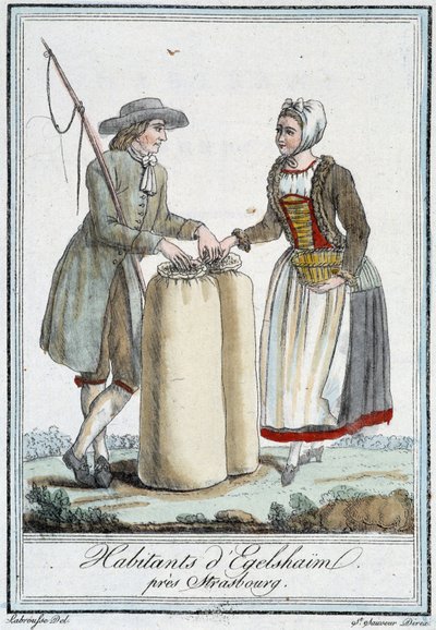Abitanti di Egelshaïm, vicino a Strasburgo - in "Enciclopedia dei viaggi" di J. Grasset St Sauveur, Deron, Parigi da L.F. Labrousse