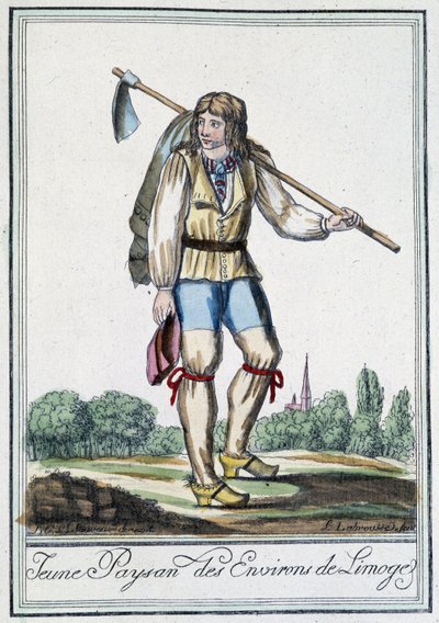 Giovane contadino dei dintorni di Limoges - in "Encyclopédie des voyages" di J. Grasset St Sauveur, Deron, Parigi da L.F. Labrousse