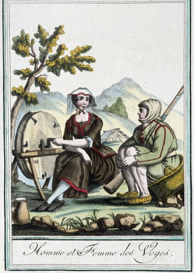 Uomo e donna dei Vosgi - in "Enciclopedia dei viaggi" di J. Grasset St Sauveur, Deron, Parigi da L.F. Labrousse